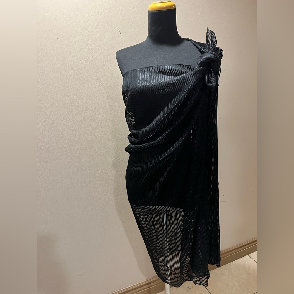 Beach Scene WRAP Black Scarf size 59” X 41”